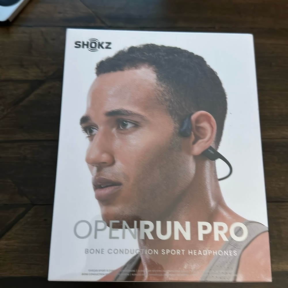 Shokz openrun pro Bone conduction sports headphone in black.